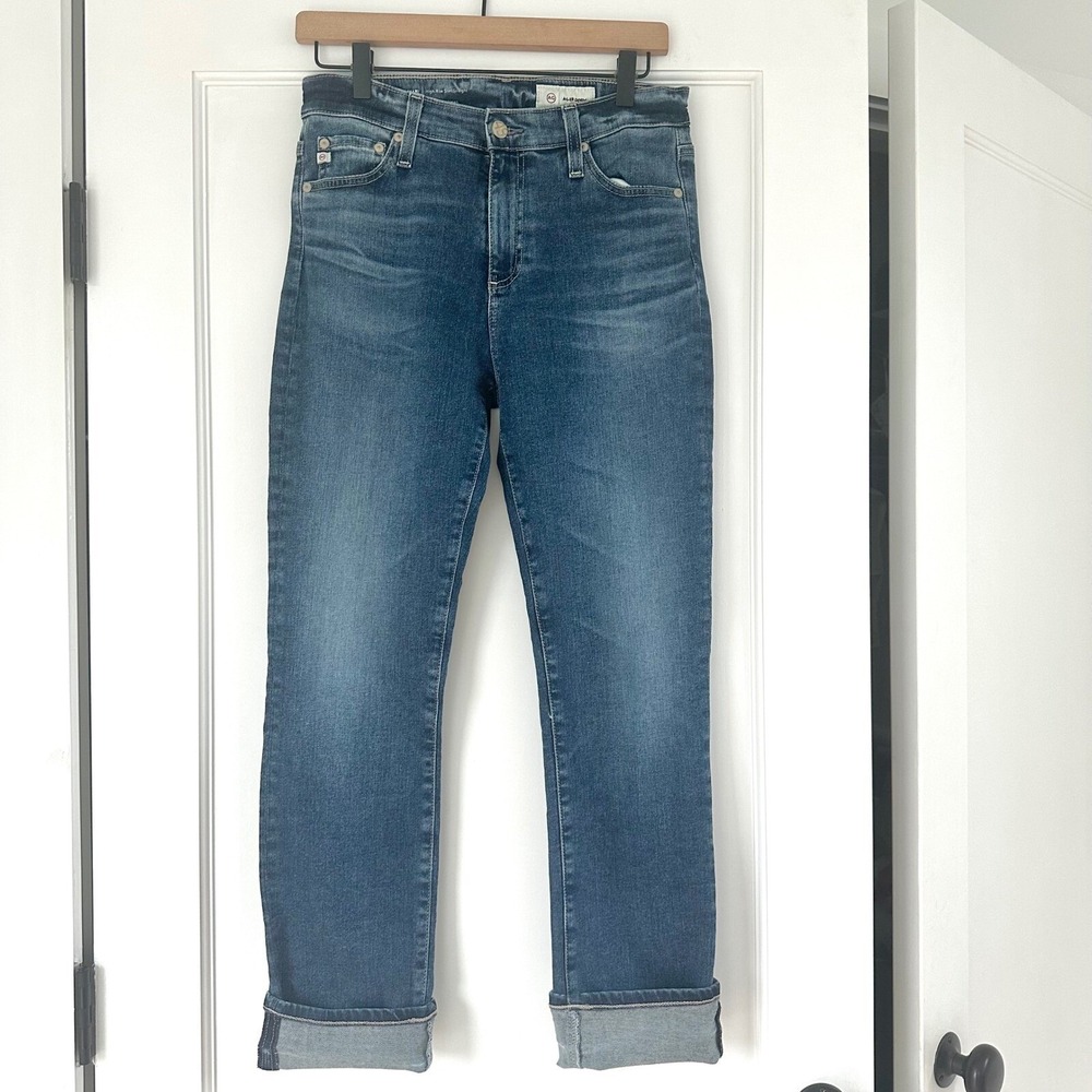 AG Mari High Rise Slim‎ Straight Leg Jeans AG-ED Denim 16 Year Lithium Size 28